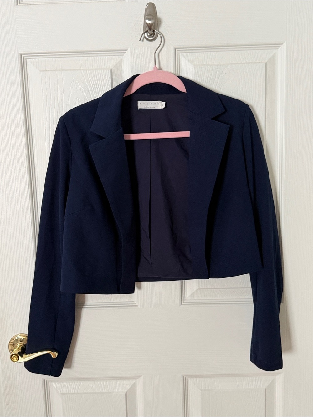 Exclura Cropped Navy Blazer Women’s Jacket medium